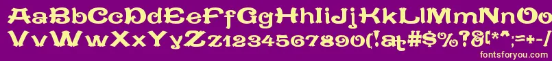 CaracteredoubletLimitedVersion Font – Yellow Fonts on Purple Background