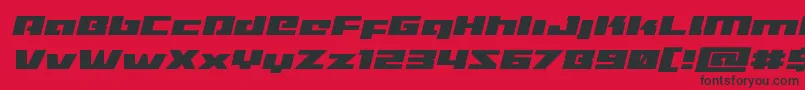 Fonte Turbochargeexpandital – fontes pretas em um fundo vermelho
