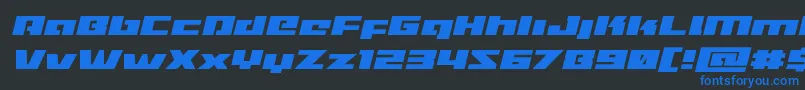 Turbochargeexpandital Font – Blue Fonts on Black Background