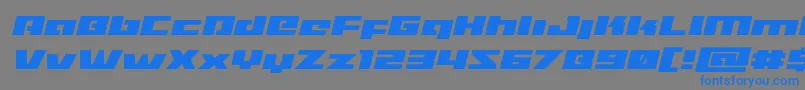 Шрифт Turbochargeexpandital – синие шрифты на сером фоне
