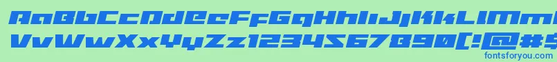 Turbochargeexpandital Font – Blue Fonts on Green Background