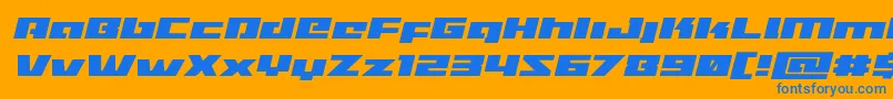 Turbochargeexpandital Font – Blue Fonts on Orange Background