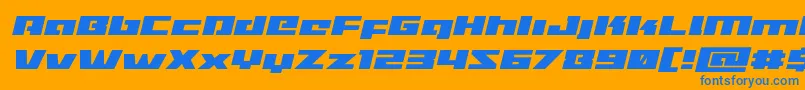 Шрифт Turbochargeexpandital – синие шрифты на оранжевом фоне