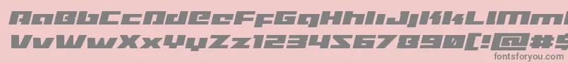 Turbochargeexpandital-fontti – harmaat kirjasimet vaaleanpunaisella taustalla