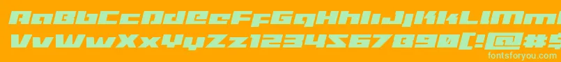 Turbochargeexpandital Font – Green Fonts on Orange Background