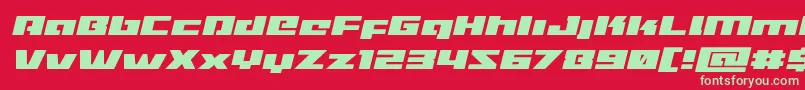 Turbochargeexpandital Font – Green Fonts on Red Background