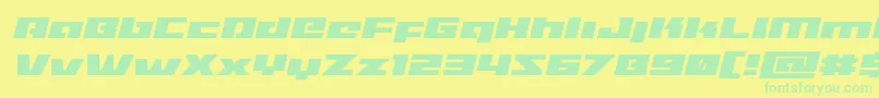 Turbochargeexpandital Font – Green Fonts on Yellow Background