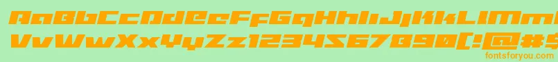 Turbochargeexpandital Font – Orange Fonts on Green Background