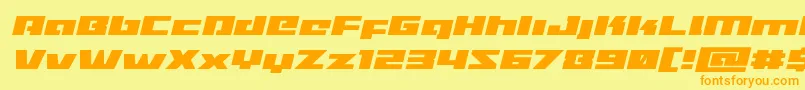 Turbochargeexpandital Font – Orange Fonts on Yellow Background