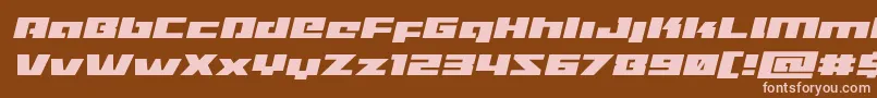 Шрифт Turbochargeexpandital – розовые шрифты на коричневом фоне