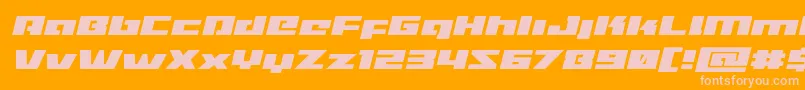 Turbochargeexpandital-Schriftart – Rosa Schriften auf orangefarbenem Hintergrund