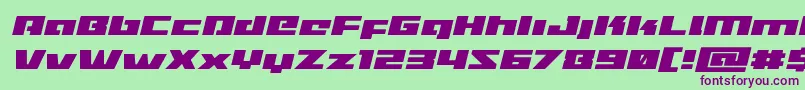 Turbochargeexpandital Font – Purple Fonts on Green Background