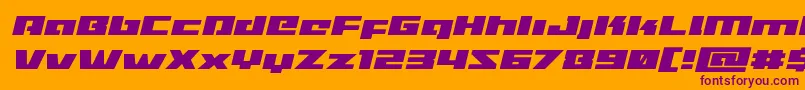 Turbochargeexpandital-fontti – violetit fontit oranssilla taustalla