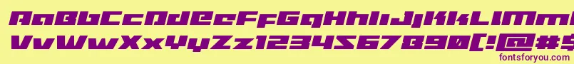 Turbochargeexpandital Font – Purple Fonts on Yellow Background