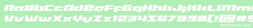 フォントTurbochargeexpandital – 緑の背景に白い文字
