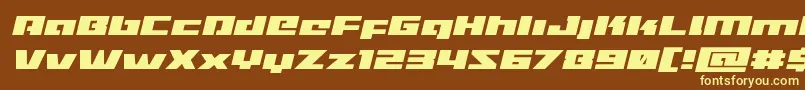 Turbochargeexpandital Font – Yellow Fonts on Brown Background