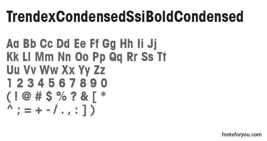 Schriftart TrendexCondensedSsiBoldCondensed – Alphabet, Zahlen, spezielle Symbole