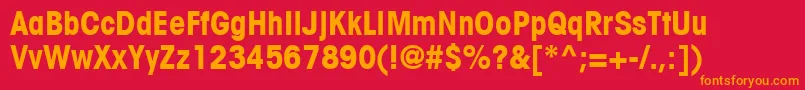 フォントTrendexCondensedSsiBoldCondensed – 赤い背景にオレンジの文字