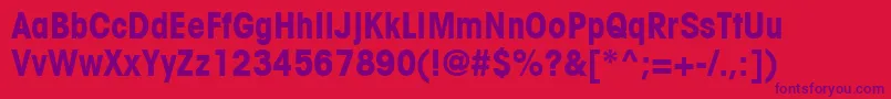 TrendexCondensedSsiBoldCondensed Font – Purple Fonts on Red Background