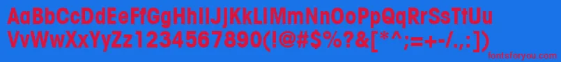 TrendexCondensedSsiBoldCondensed-fontti – punaiset fontit sinisellä taustalla