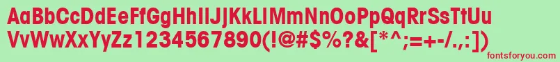 TrendexCondensedSsiBoldCondensed-fontti – punaiset fontit vihreällä taustalla