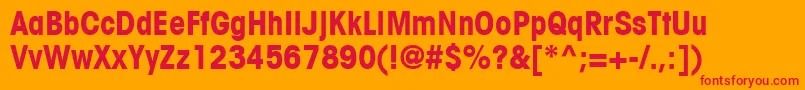 TrendexCondensedSsiBoldCondensed Font – Red Fonts on Orange Background