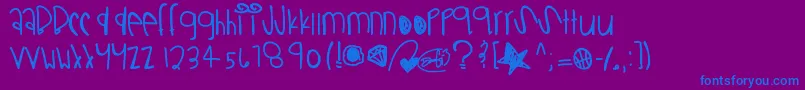 Ballinswoosh Font – Blue Fonts on Purple Background