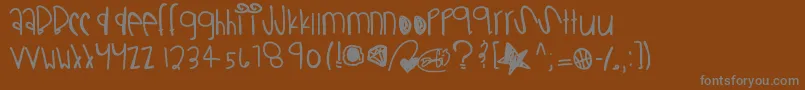 Ballinswoosh-Schriftart – Graue Schriften auf braunem Hintergrund