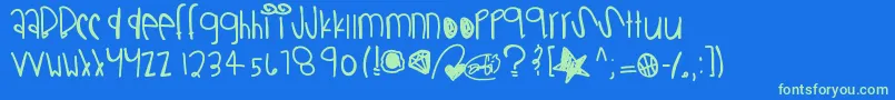 Ballinswoosh Font – Green Fonts on Blue Background