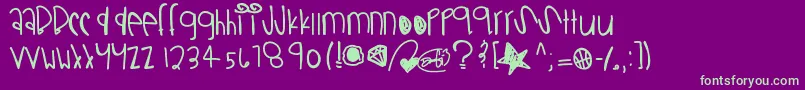 Ballinswoosh Font – Green Fonts on Purple Background