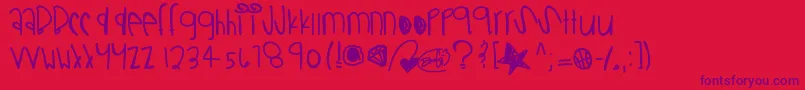 Ballinswoosh Font – Purple Fonts on Red Background