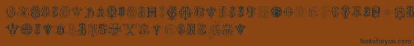 IntellectaMonogramsRandomSamplesSeven Font – Black Fonts on Brown Background