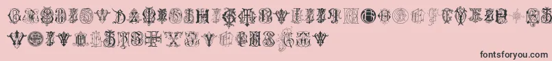 IntellectaMonogramsRandomSamplesSeven Font – Black Fonts on Pink Background