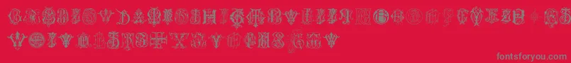 En savoir plus sur la police IntellectaMonogramsRandomSamplesSeven Police IntellectaMonogramsRandomSamplesSeven – polices grises sur fond rouge