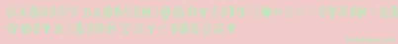 IntellectaMonogramsRandomSamplesSeven Font – Green Fonts on Pink Background