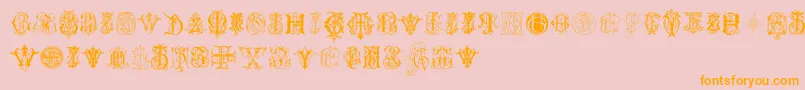 IntellectaMonogramsRandomSamplesSeven Font – Orange Fonts on Pink Background