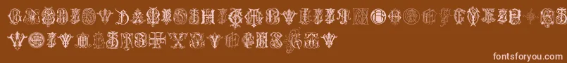 IntellectaMonogramsRandomSamplesSeven Font – Pink Fonts on Brown Background