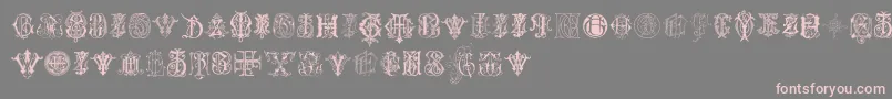 IntellectaMonogramsRandomSamplesSeven Font – Pink Fonts on Gray Background