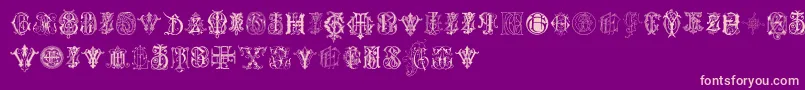 IntellectaMonogramsRandomSamplesSeven Font – Pink Fonts on Purple Background