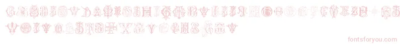 IntellectaMonogramsRandomSamplesSeven Font – Pink Fonts on White Background