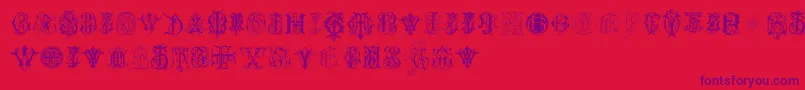 IntellectaMonogramsRandomSamplesSeven Font – Purple Fonts on Red Background