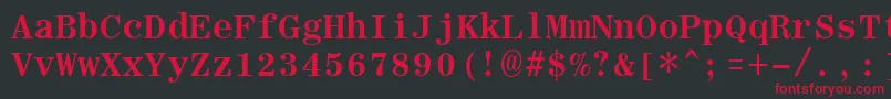 RomanfixedwidthBold Font – Red Fonts on Black Background