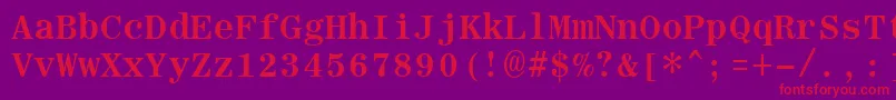 RomanfixedwidthBold Font – Red Fonts on Purple Background