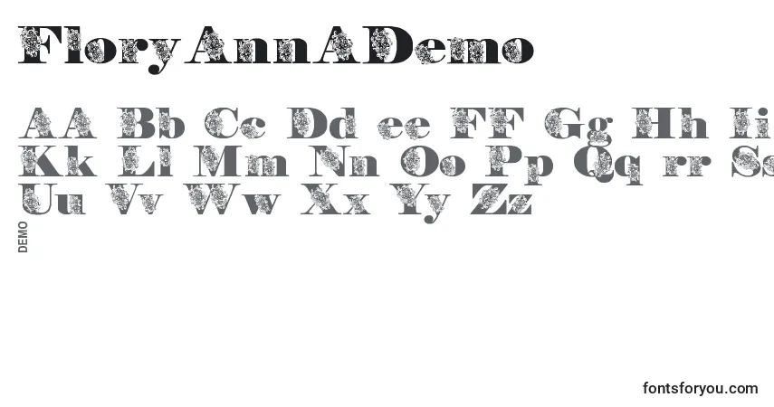 Schriftart FloryannaDemo (116369) – Alphabet, Zahlen, spezielle Symbole