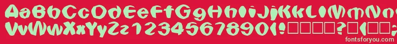 Bulge Font – Green Fonts on Red Background