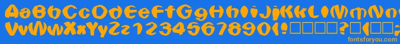 Bulge Font – Orange Fonts on Blue Background