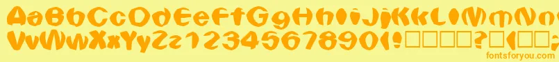 Bulge Font – Orange Fonts on Yellow Background