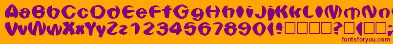 Bulge Font – Purple Fonts on Orange Background