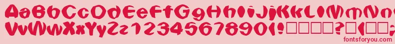 Bulge Font – Red Fonts on Pink Background