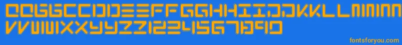 XoloNeo Font – Orange Fonts on Blue Background